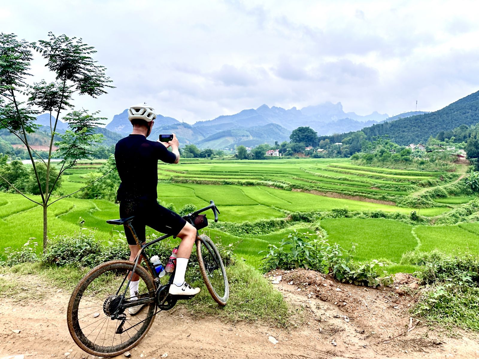 Cycling through Ha Giang mountains Vietnam